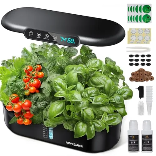 Ahopegarden 12-Pod Hydroponic Garden with Smart LCD Monitor