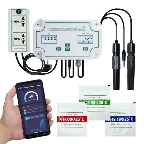Landtek 3-in-1 WiFi pH EC Temp Monitor Hydroponics