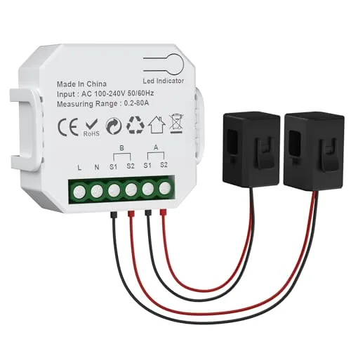 eMylo 2-Channel 80A+80A WiFi Smart Power Monitor