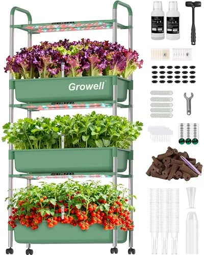 Growell 81-Pod 3-Tier Vertical Hydroponics System