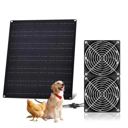 HASDSAGY 15W Solar Dual Fan Kit for Outdoor Ventilation