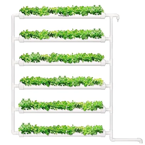 VIVOSUN 54-Site NFT Hydroponic Grow Kit 6-Pipe Wall Mount