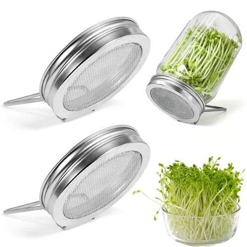 Uncle Yang Stainless Steel Sprouting Lids with Stand 2-Pack