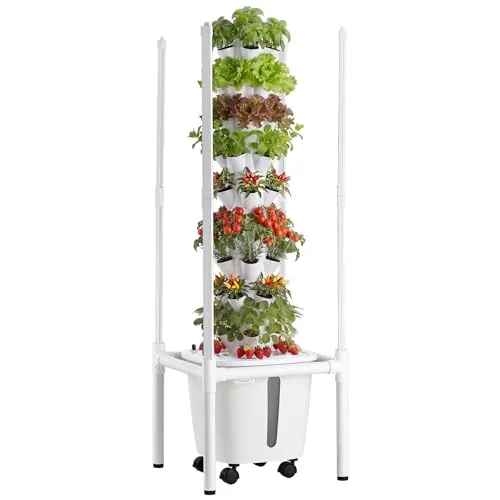 VEVOR 45-Pod Hydroponic Tower with LED and App Control
