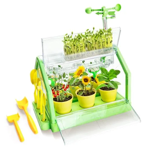 BLXIN Kids Greenhouse Kit with Hydroponics and STEM Tools