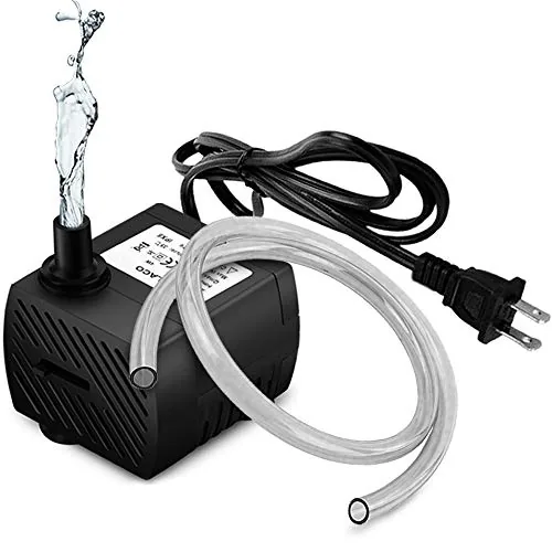 PULACO 95GPH 5W Mini Submersible Pump with Tubing