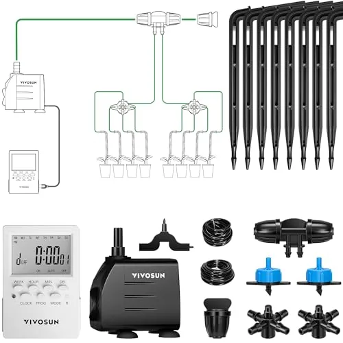 VIVOSUN 15W Auto Drip Irrigation Kit 8-Emitter