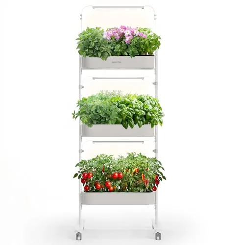SUNCOZE 36-Pod 3-Tier Hydroponic Tower with LED Grow Lights