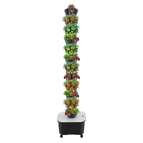 Okasiki 12-Tier Vertical Hydroponic Tower, 60-Plant Capacity