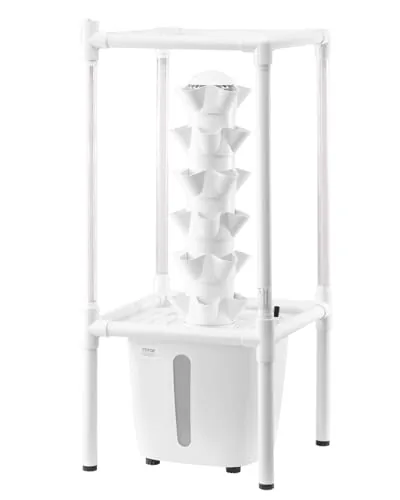 VEVOR 30-Pod Vertical Hydroponic Tower with LED Grow Light
