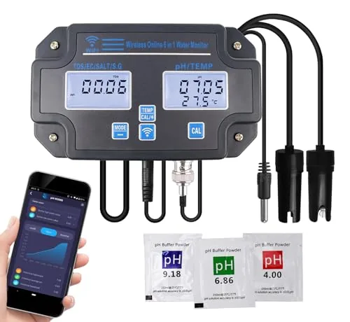 Landtek 6-in-1 Wi-Fi pH Water Quality Monitor