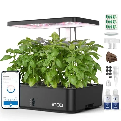 iDOO 12-Pod WiFi Hydroponic Garden with Built-in Fan
