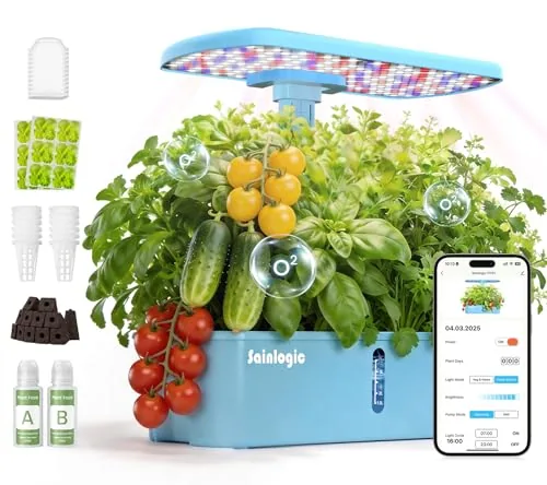 Sainlogic 12-Pod WiFi Hydroponic Garden with 24W LED