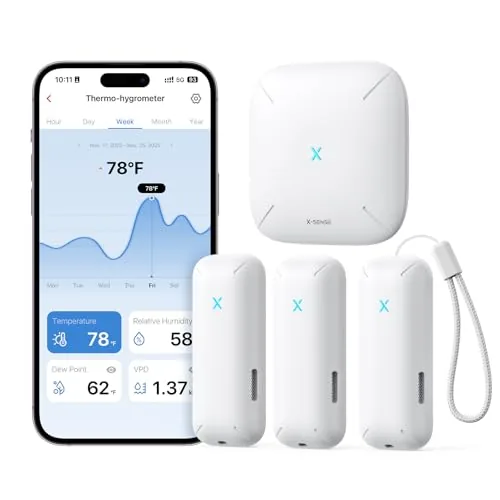 X-Sense Wi-Fi Hygrometer 3-Sensor Hub System